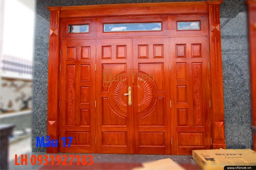 Đóng cửa gỗ tại Đà Nẵng, báo giá thi công cửa gỗ tự nhiên 17